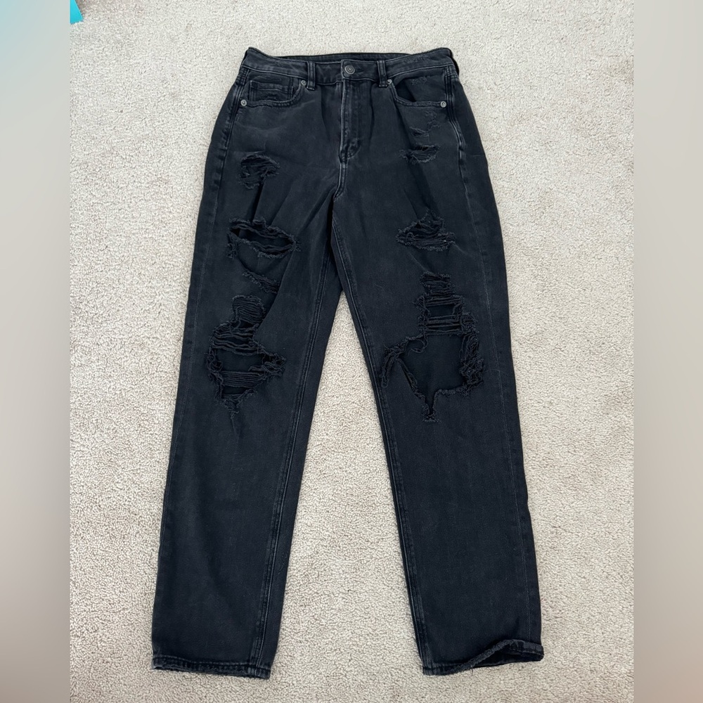 American eagle black ripped jeans